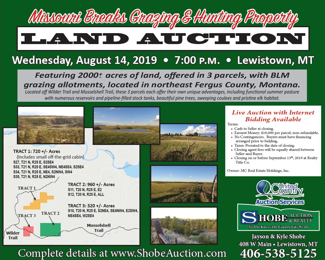 Auction Missouri Breaks Grazing & Hunting Property Montana Land Source